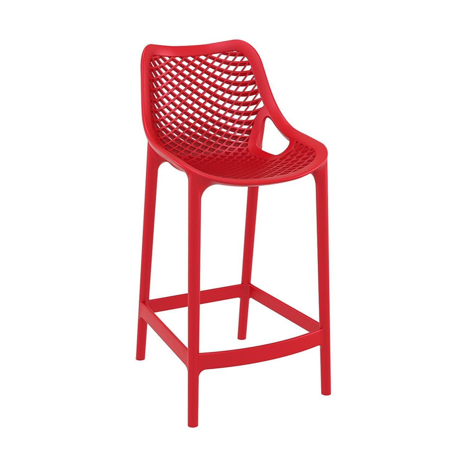 Taburete Bardo | Diseño Moderno| Exterior e Interior| 65cm rojo-0