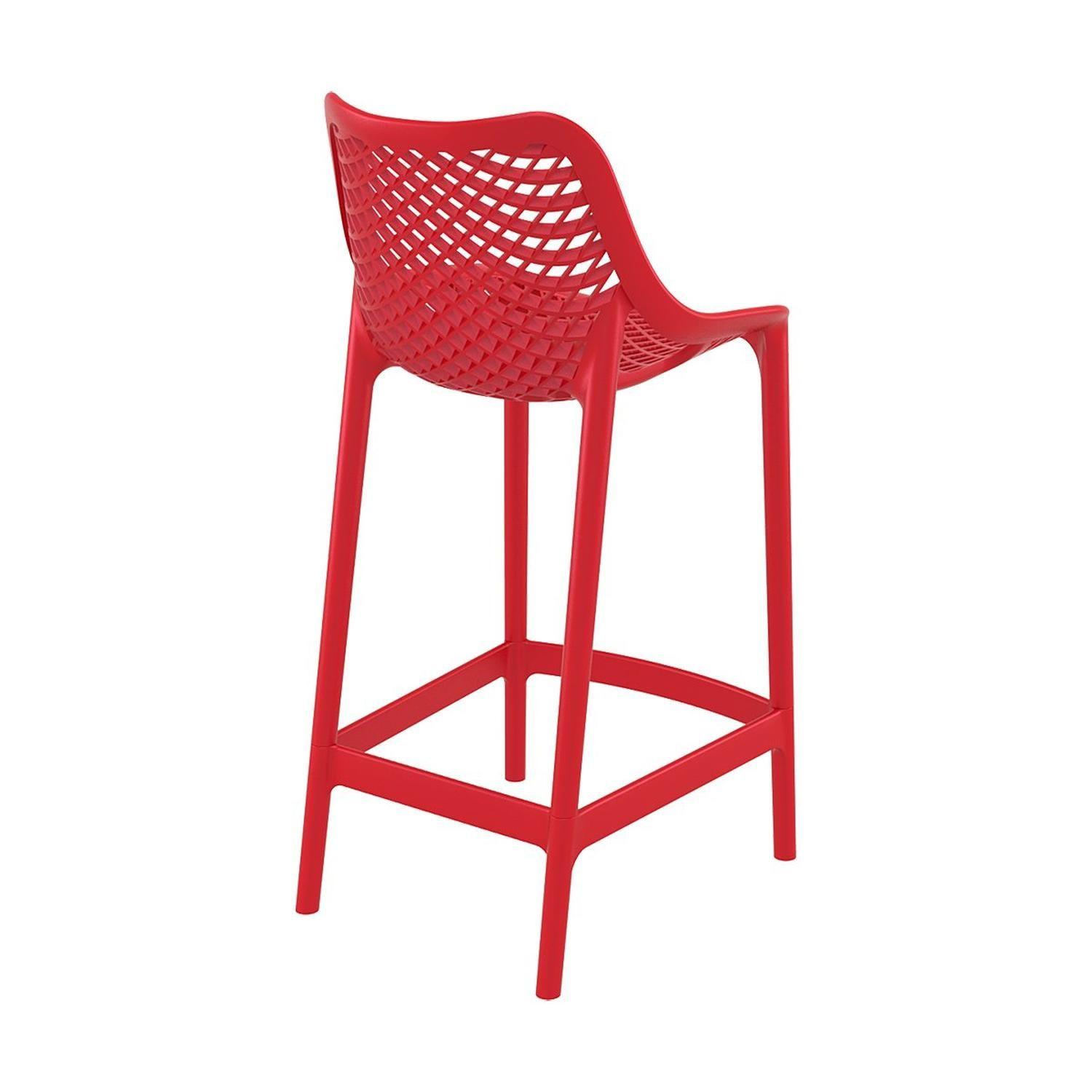 Taburete Bardo | Diseño Moderno| Exterior e Interior| 65cm rojo-2