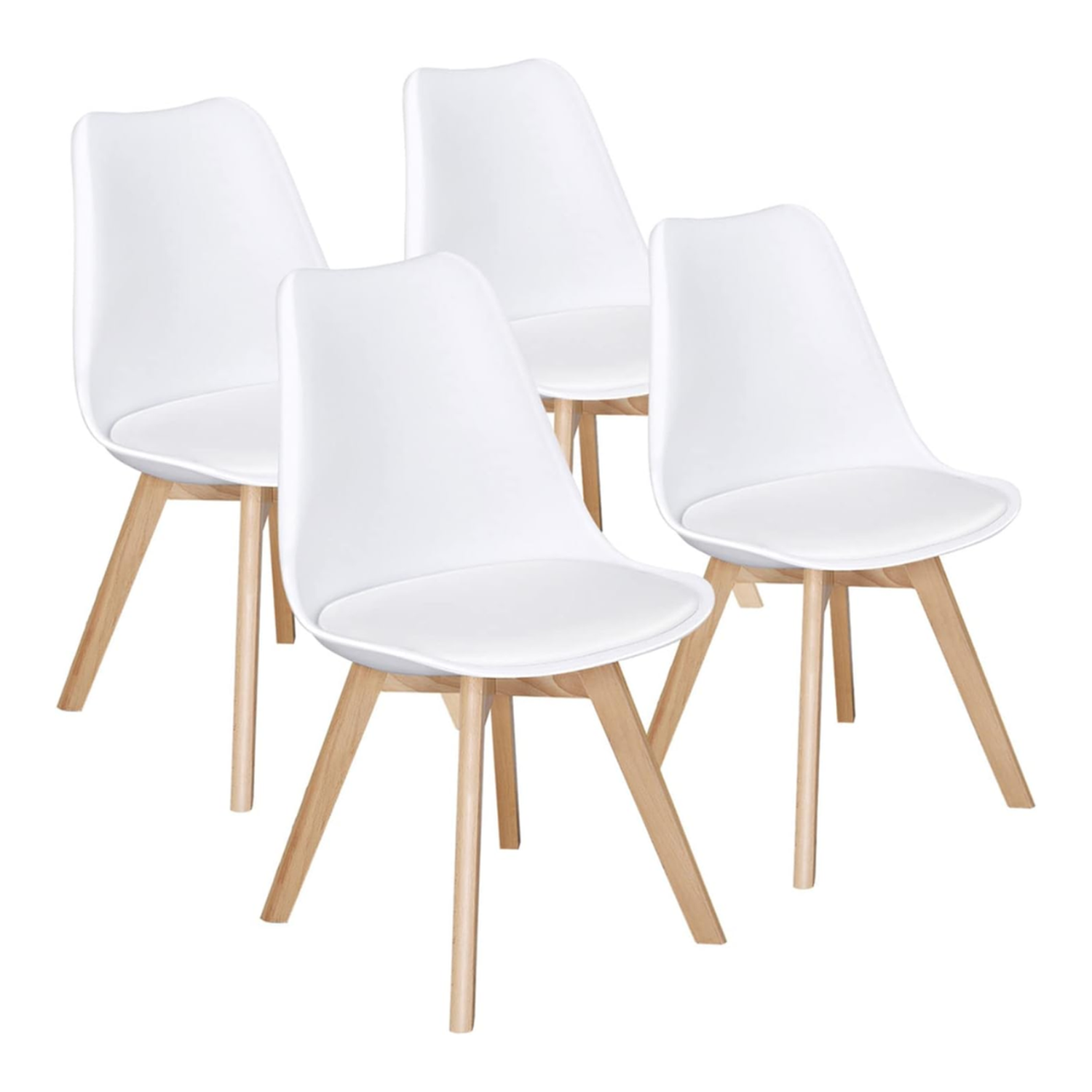 Comedor Mesa Redonda Shanna 100cm + 4 Sillas Tulip Blanco-6