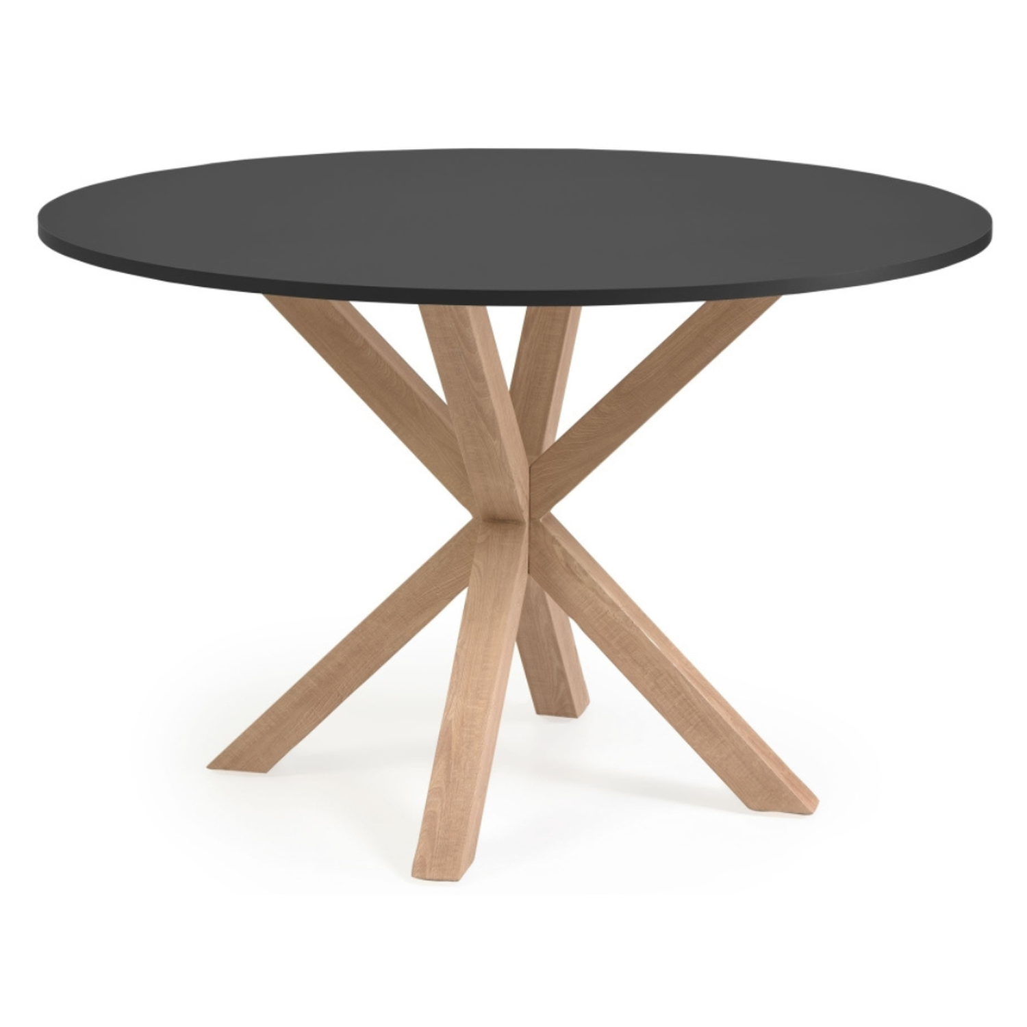 Mesa Redonda Equiz Negra 100cm | Patas X | Comedor u Oficina-0