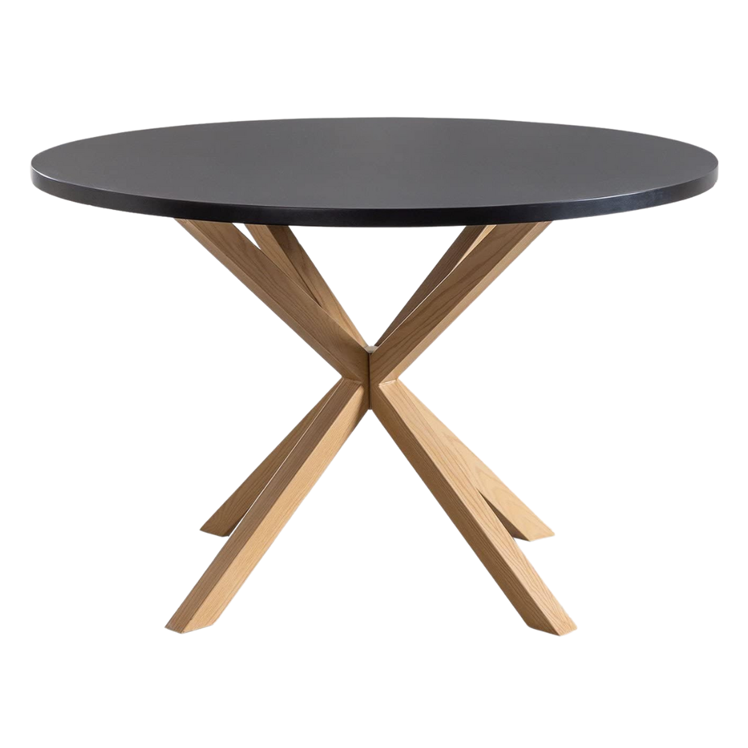 Mesa Redonda Equiz Negra 100cm | Patas X | Comedor u Oficina-1