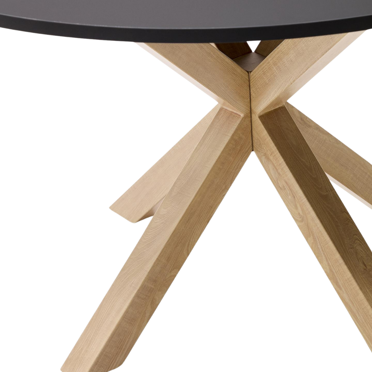 Mesa Redonda Equiz Negra 100cm | Patas X | Comedor u Oficina-2
