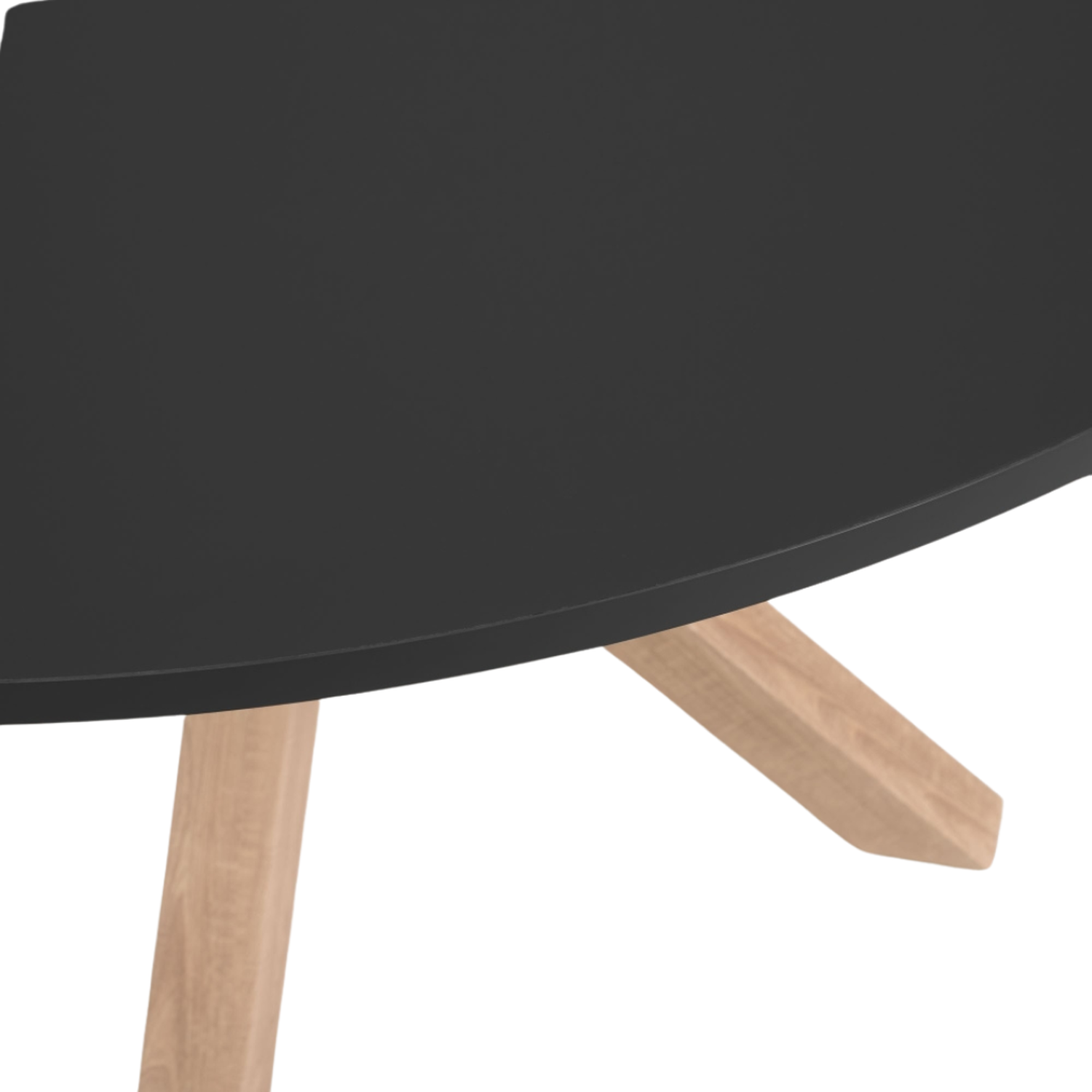 Mesa Redonda Equiz Negra 100cm | Patas X | Comedor u Oficina-3