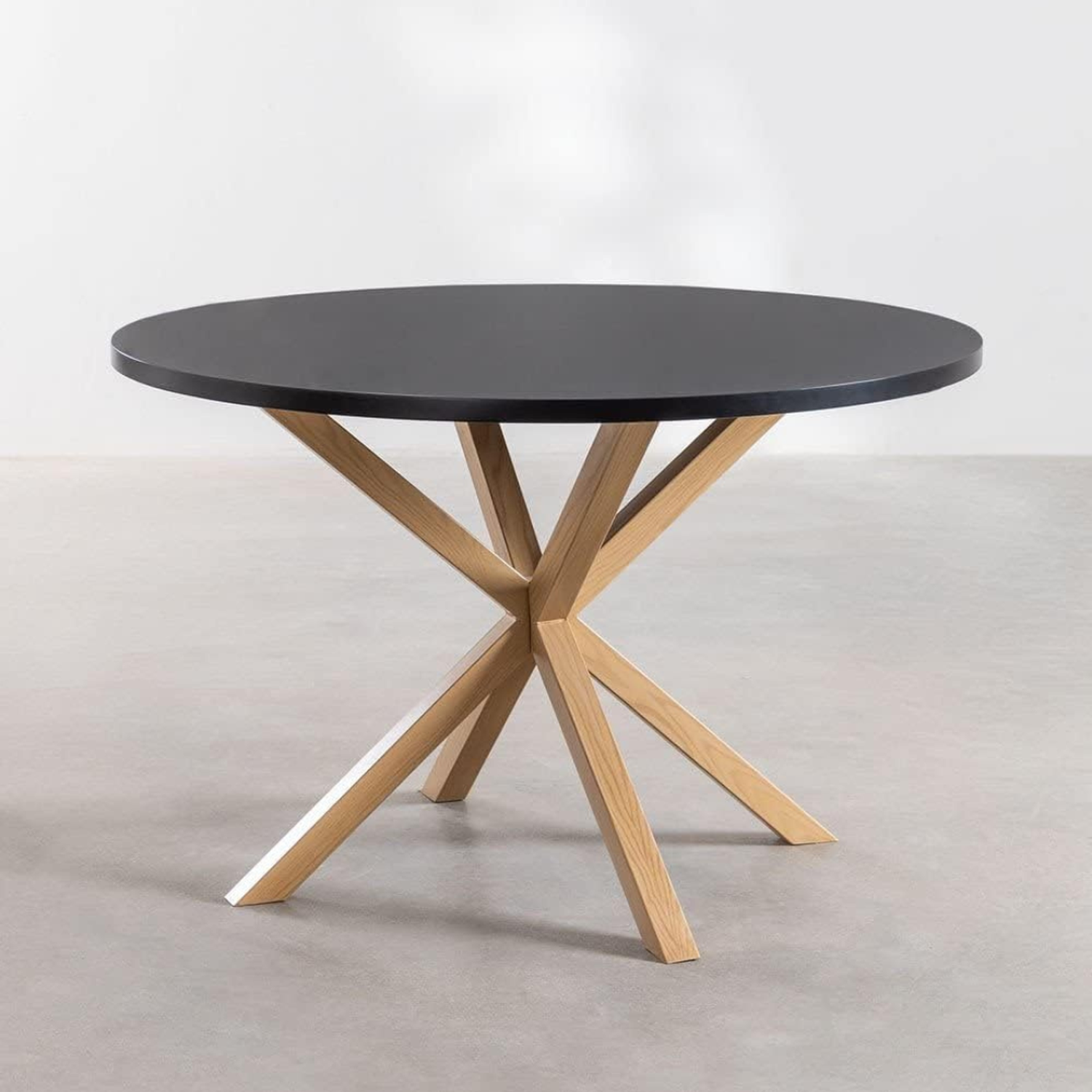 Mesa Redonda Equiz Negra 100cm | Patas X | Comedor u Oficina-6