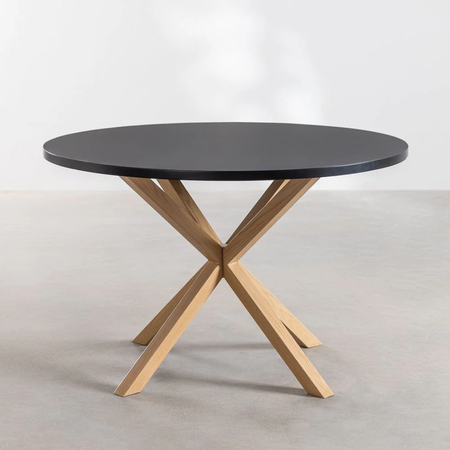 Mesa Redonda Equiz Negra 100cm | Patas X | Comedor u Oficina-7