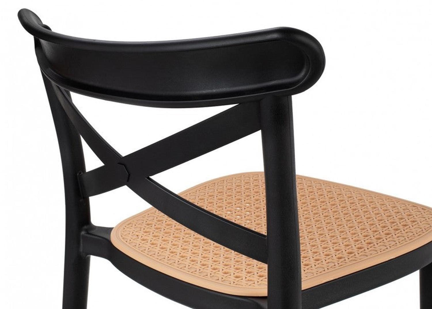 Pack 4 Taburetes Bar Valentino Negro 65 cm | Apilable| Exterior-5