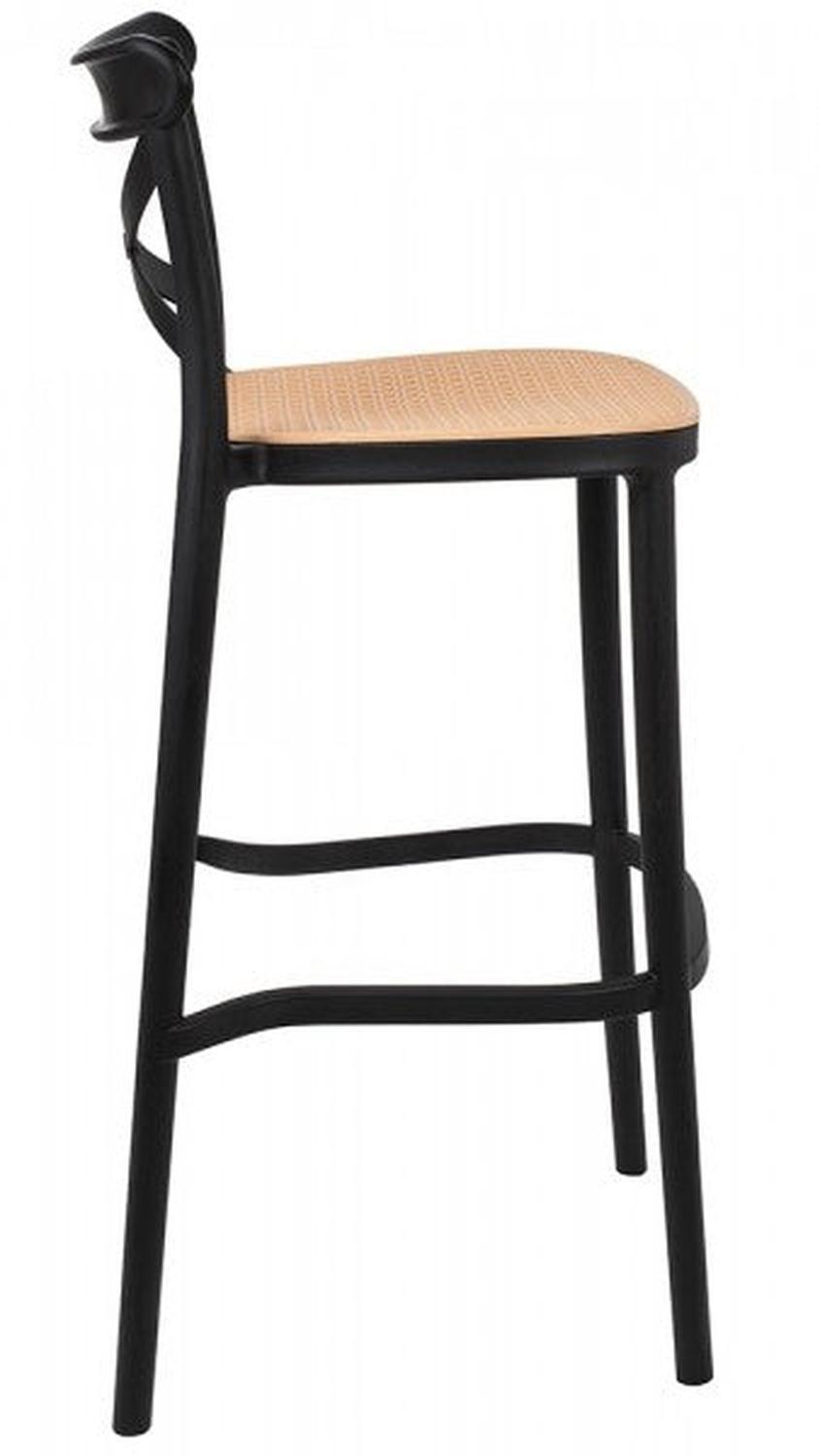 Pack 4 Taburetes Bar Valentino Negro 65 cm | Apilable| Exterior-8