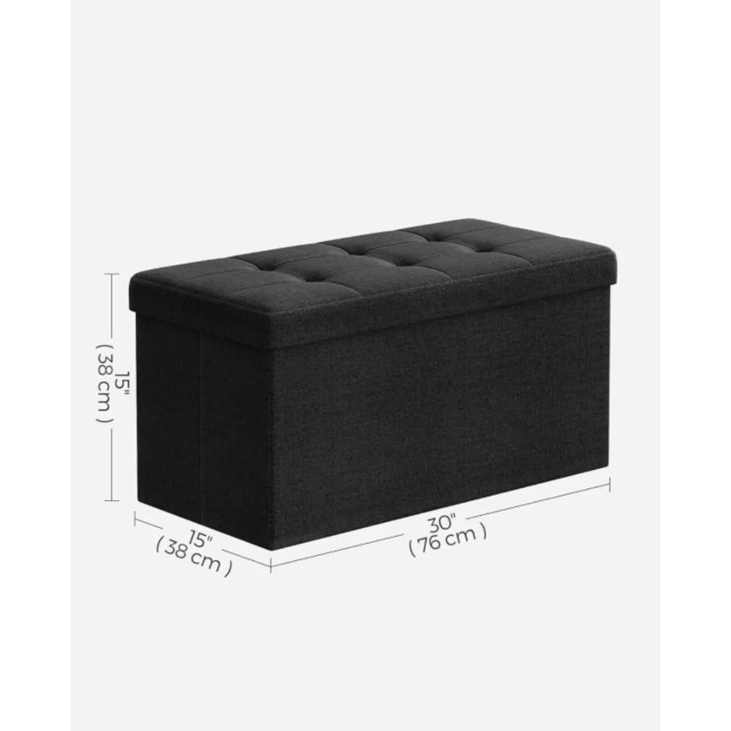 Banqueta Baul Takoma Negro | Plegable con Almacenaje-2