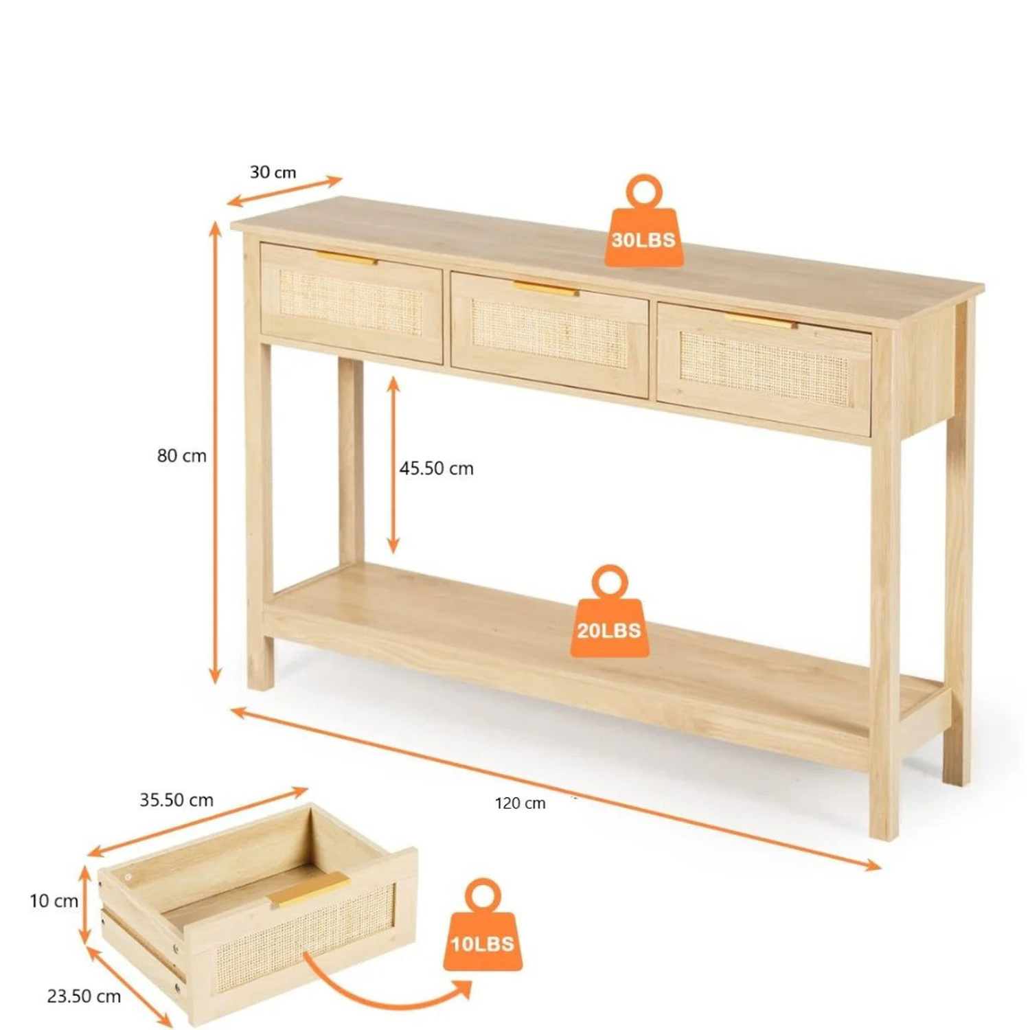 Mueble Recibidor Arrimo Lazzo | Mueble de Entrada con Cajones-6