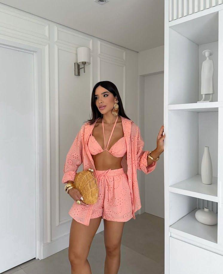 Conjunto mujer short top y camisa Sofia-2