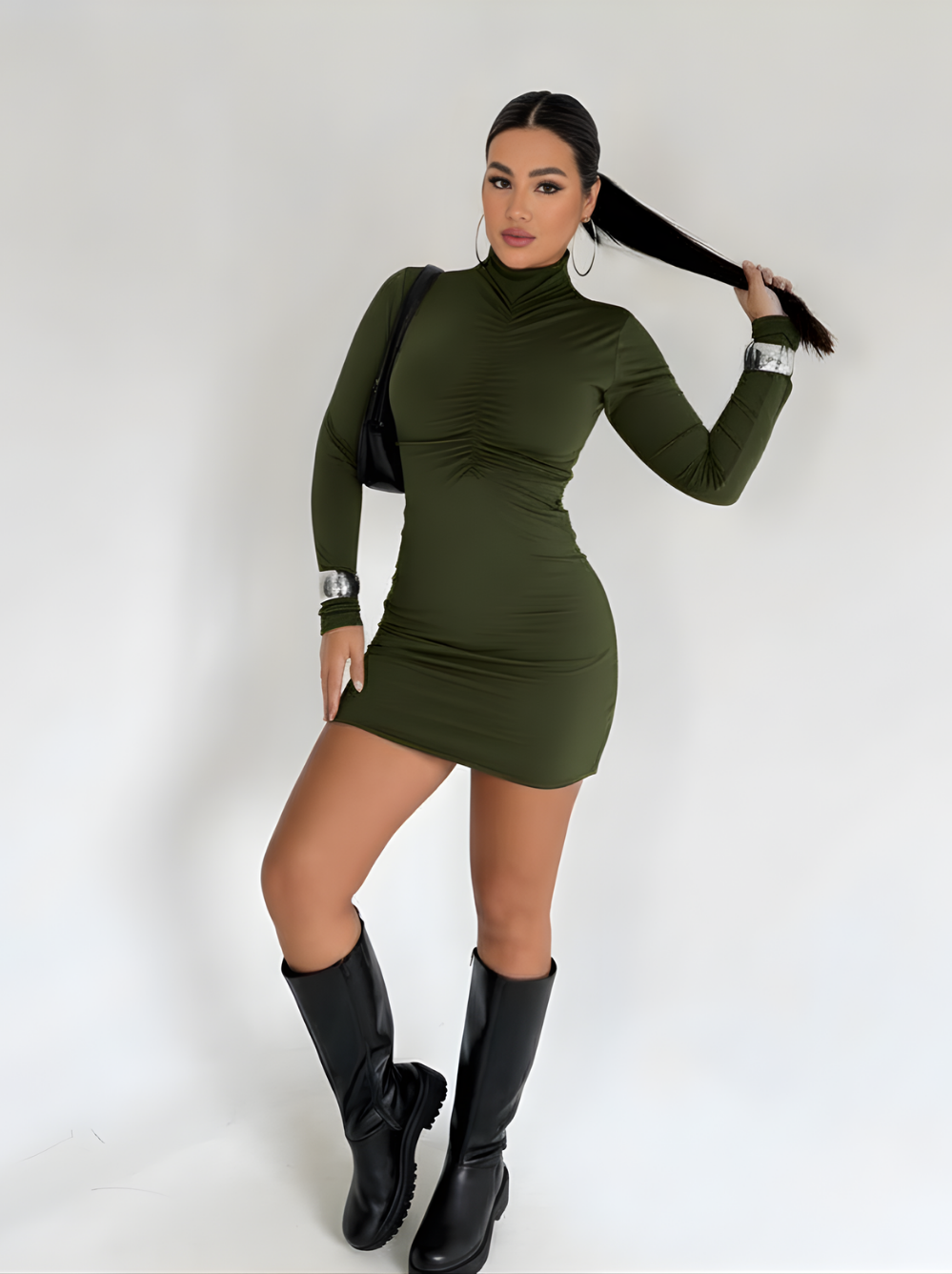 Vestido manga larga Bras-3