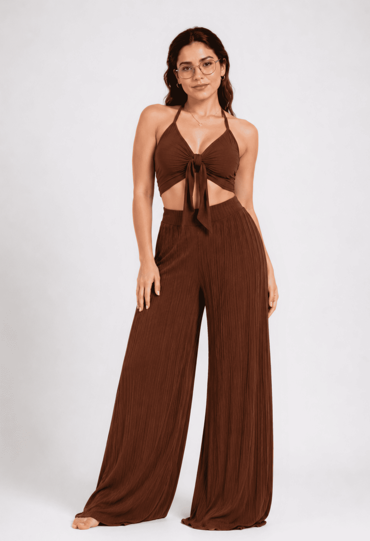 Conjunto Pantalon y crop top Jossi-3