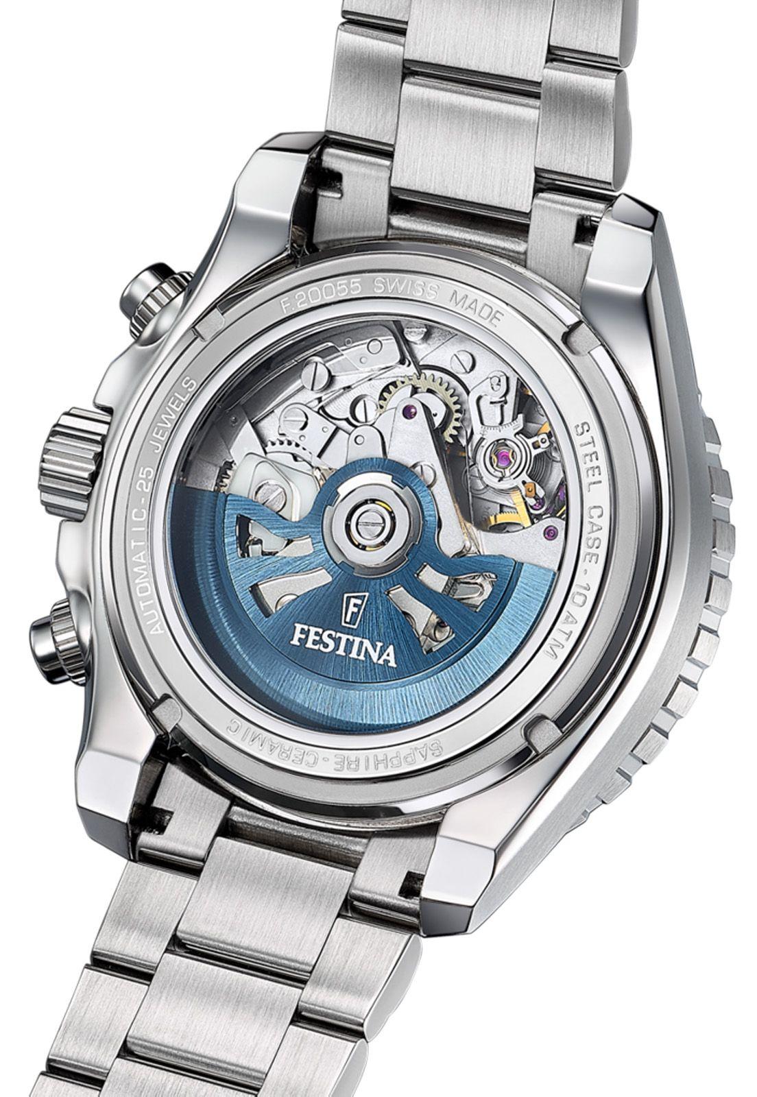 Reloj F20055/3 Festina Swiss Hombre Plateado Automatico-2