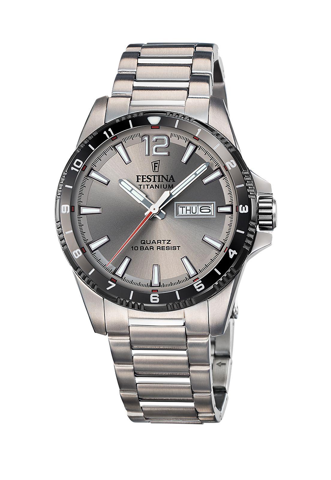 Reloj F20698/1 Festina Hombre Plateado Calendario Titanium-0