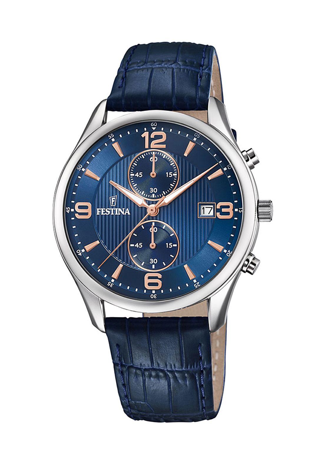 Reloj F6855/6 Festina Hombre Azul Petróleo Retro-0