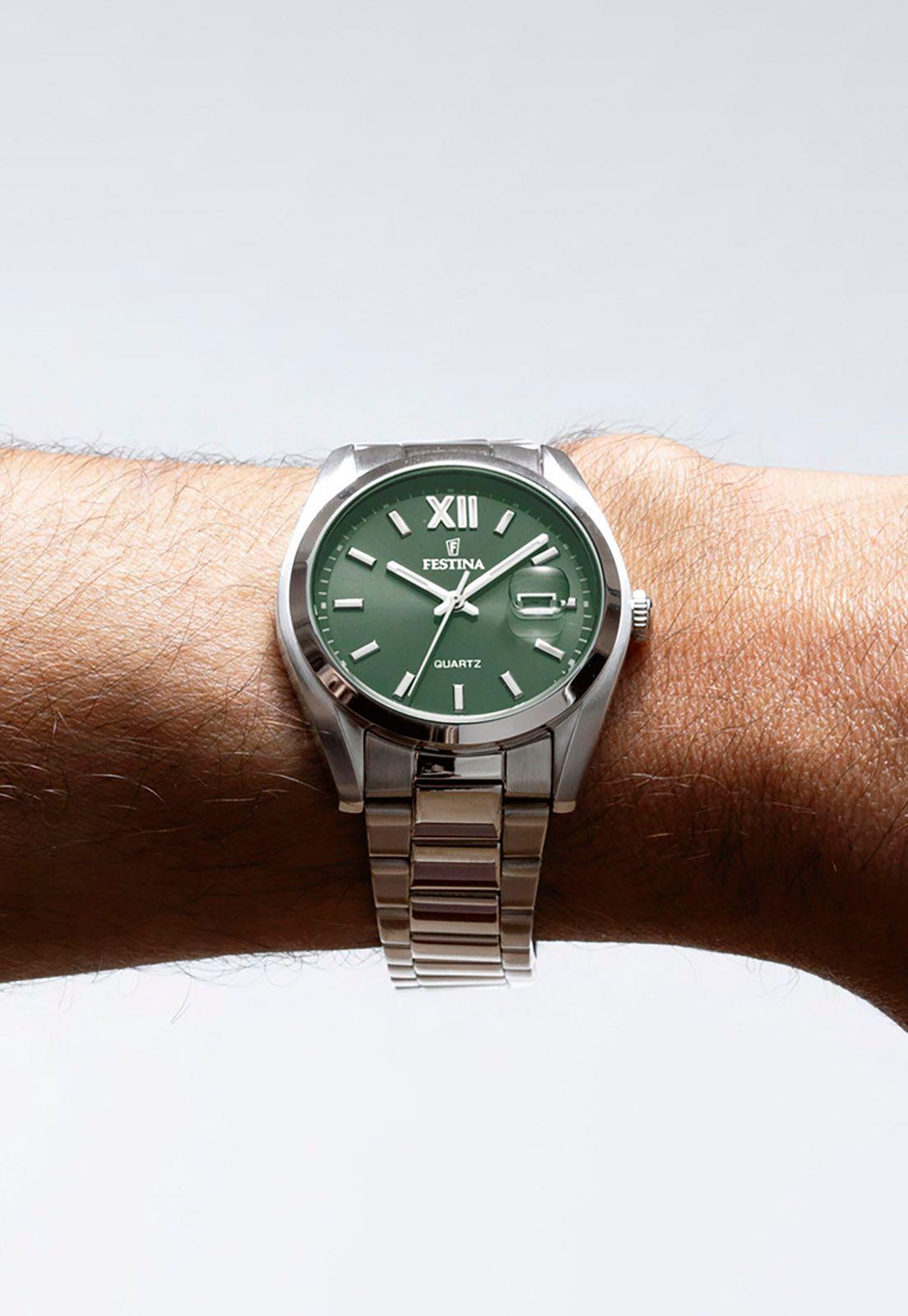 Reloj F20707/5 Festina Verde Hombre Acero Clasico-2