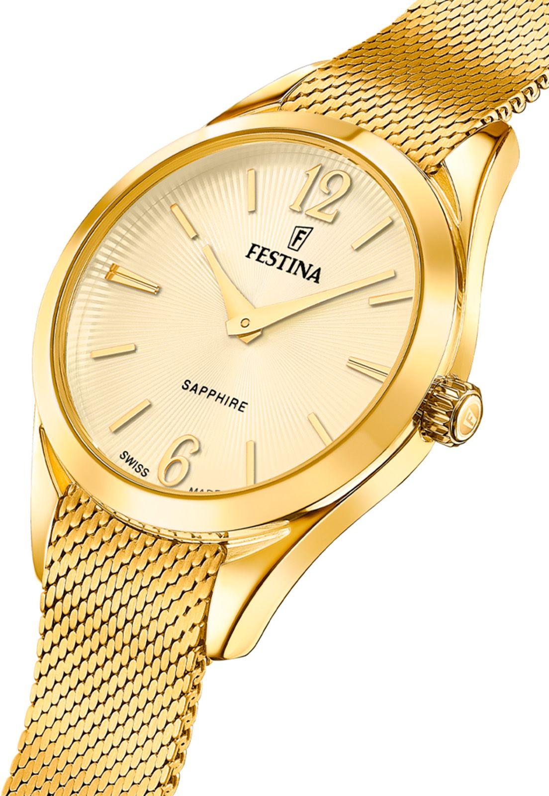 Reloj F20077/3 Festina Swiss Dorado Mujer Grace-2