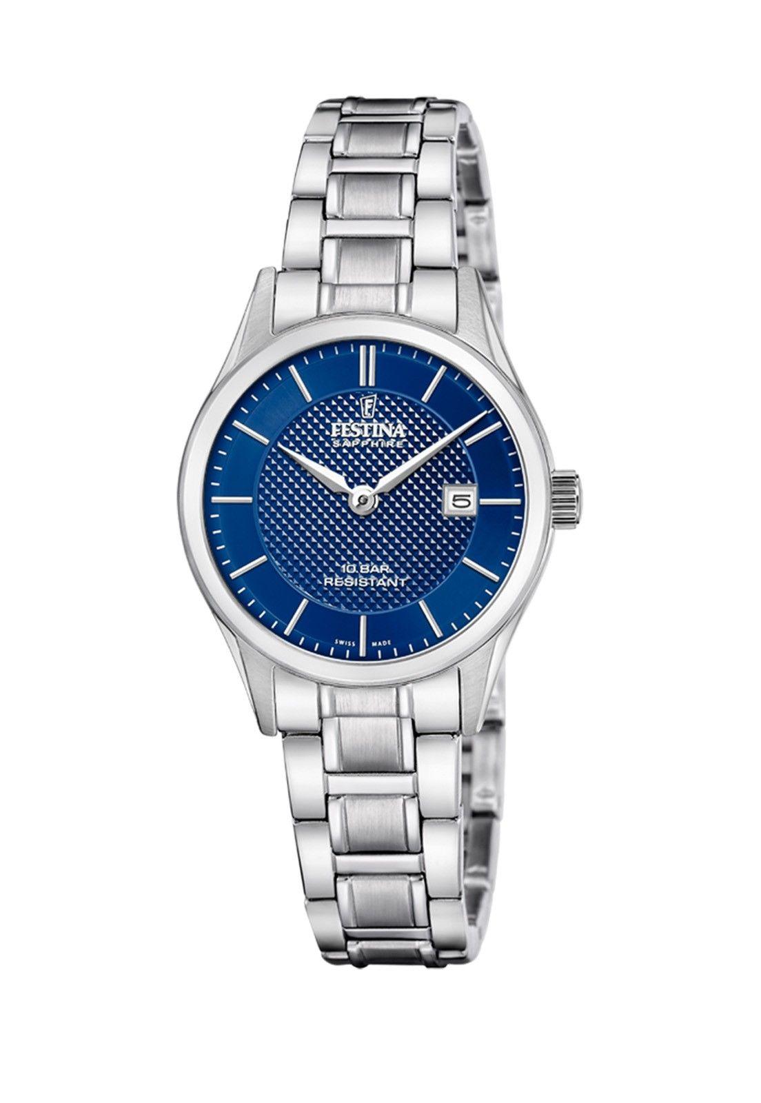 Reloj F20068/5 Festina Swiss Mujer Plateado Acero Clasico-0