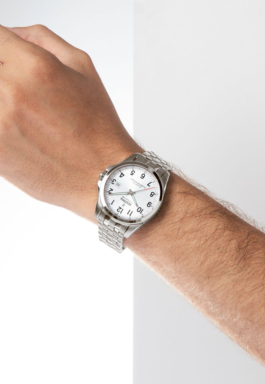 Reloj F20696/1 Festina Hombre Plateado Calendario Titanium-2