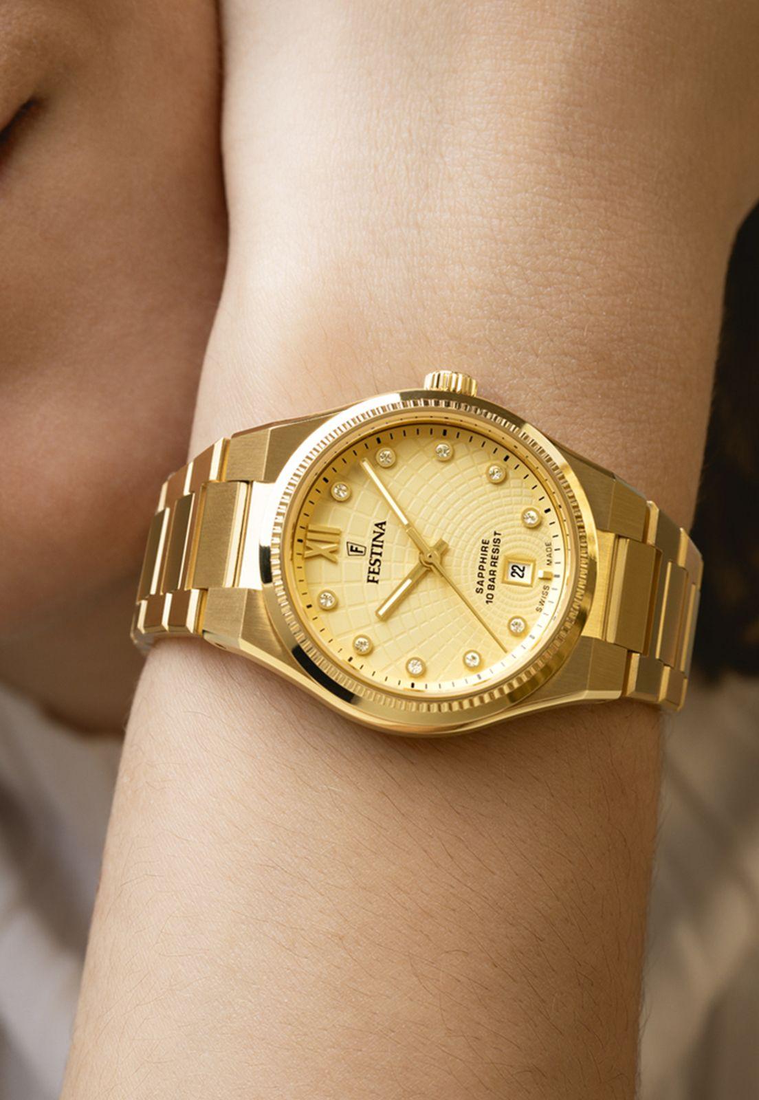 Reloj F20058/2 Festina Swiss Dorado Mujer Rive Collection-2