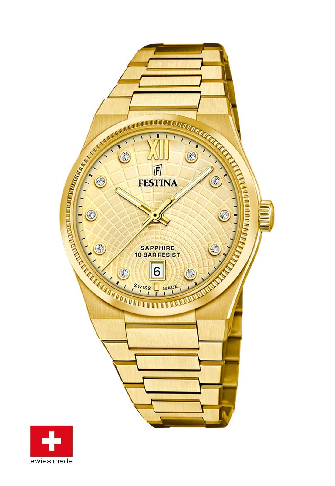 Reloj F20058/2 Festina Swiss Dorado Mujer Rive Collection-0