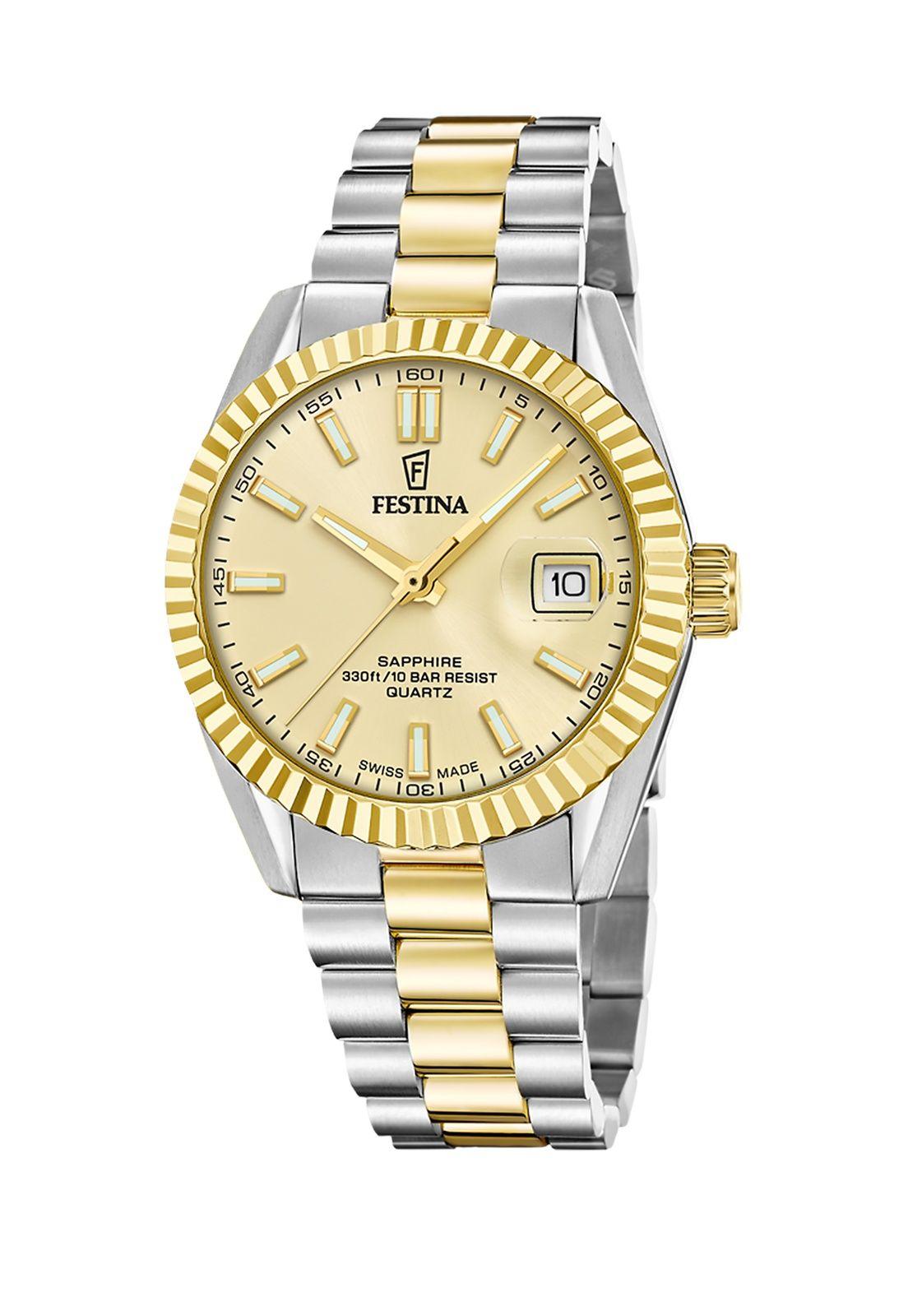 Reloj F20085/A Festina Swiss Dorado Hombre Acero Clásico-0