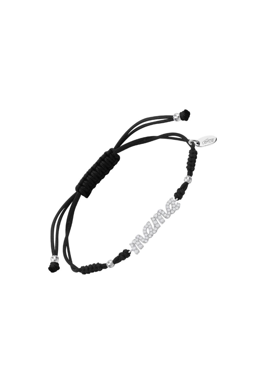 Pulsera Lp3947-2/2 Lotus Silver Negro Mujer Mother'S Love-0