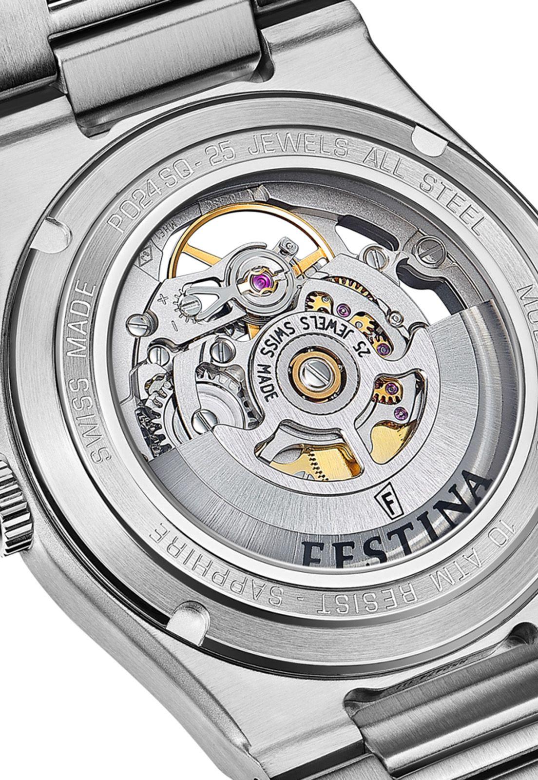 Reloj F20069/1 Festina Swiss Plata Hombre Automático-4