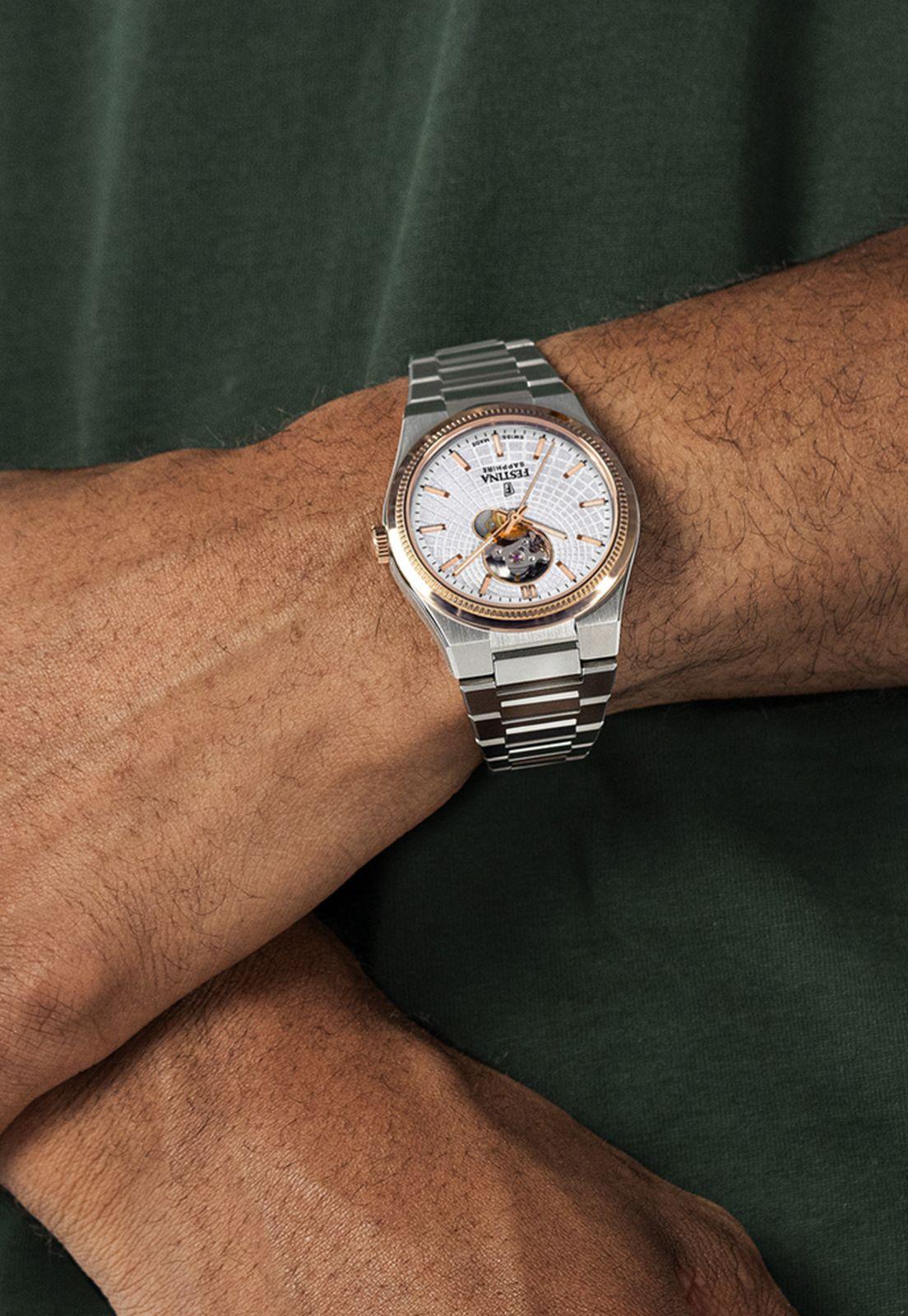 Reloj F20061/1 Festina Swiss Plata Hombre Automático-3