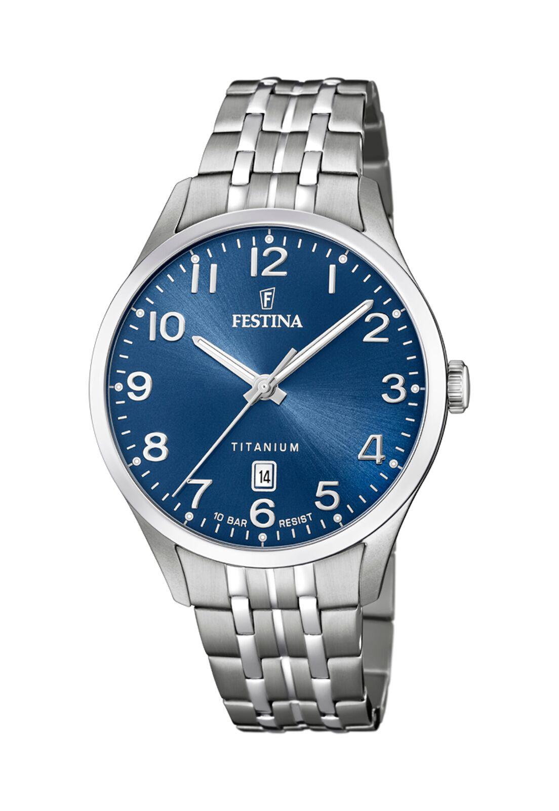 Reloj F20466/2 Festina Azul Acero Hombre Calendario Titanium-0