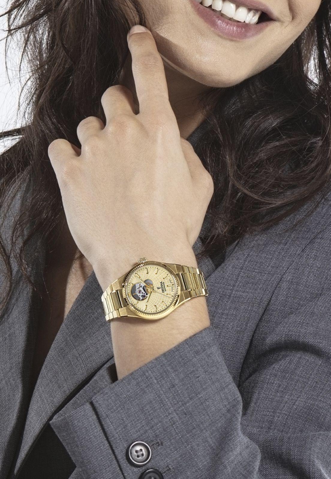 Reloj F20064/2 Festina Swiss Dorado Mujer Automático-2