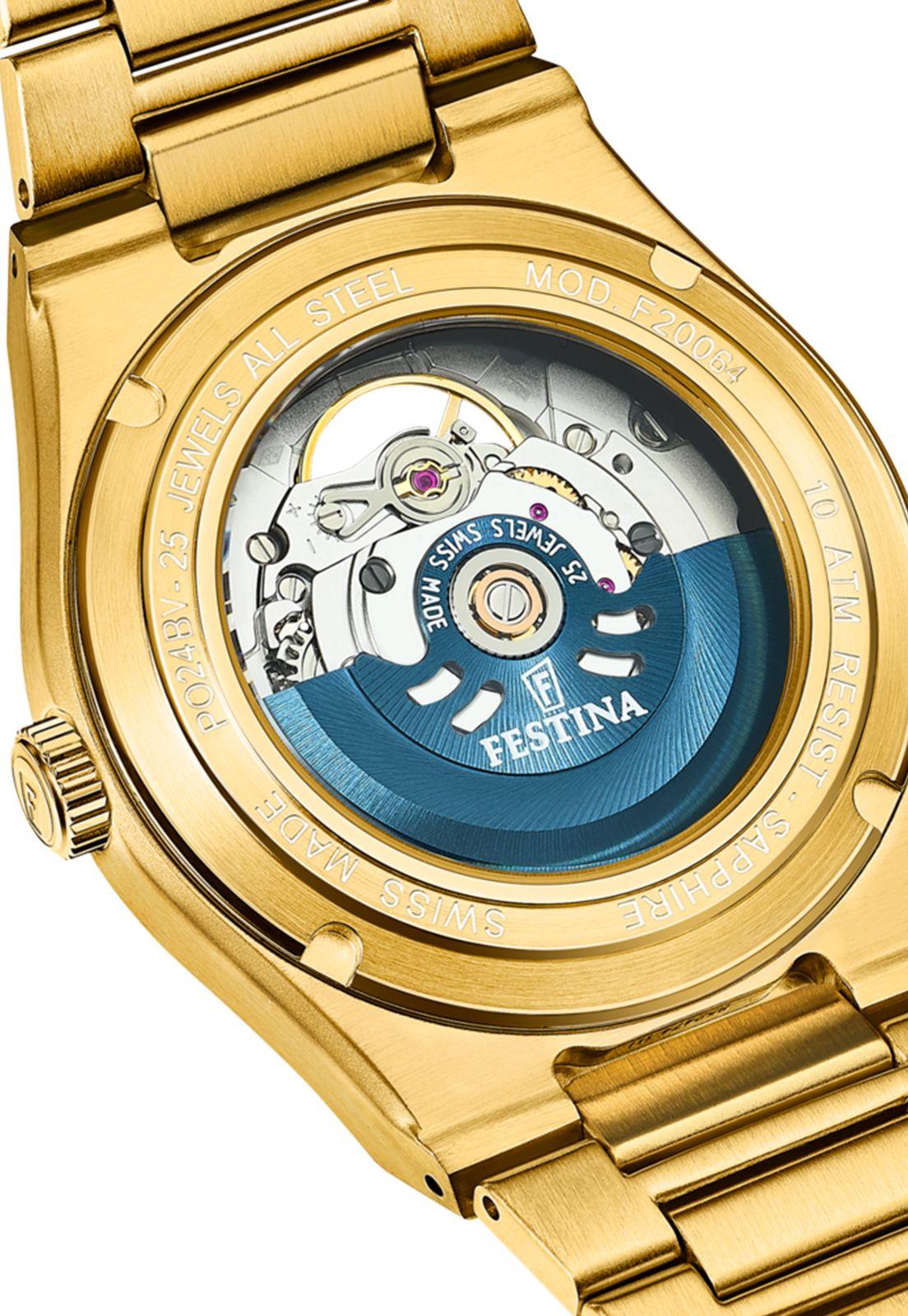 Reloj F20064/2 Festina Swiss Dorado Mujer Automático-3