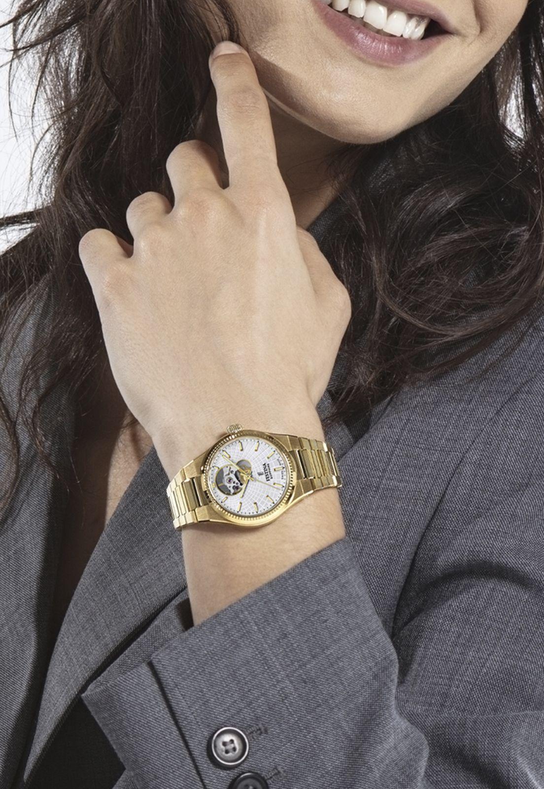 Reloj F20064/1 Festina Swiss Plata Mujer Automático-2