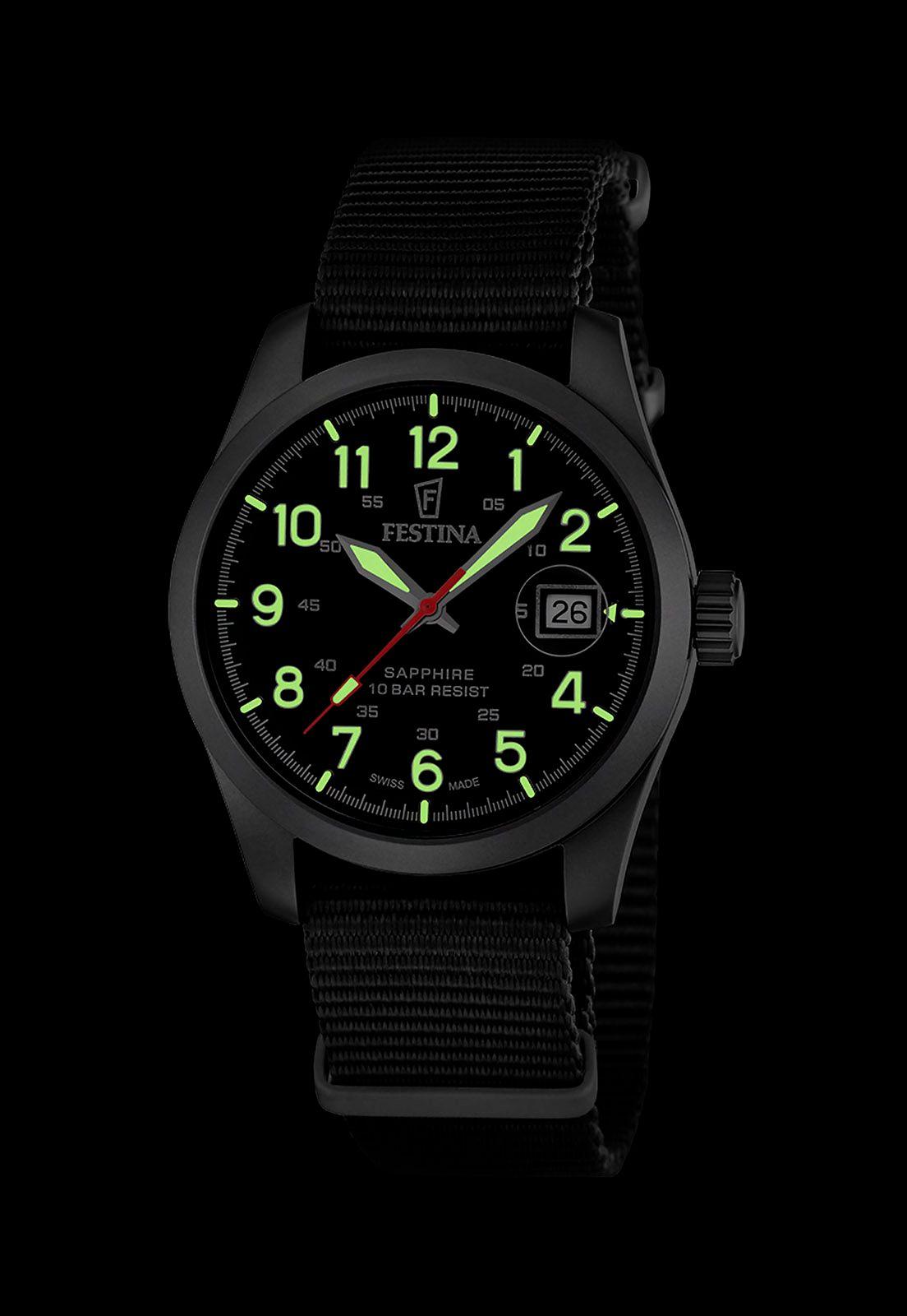 Reloj F20082/3 Festina Swiss Negro Hombre Field Watches-3