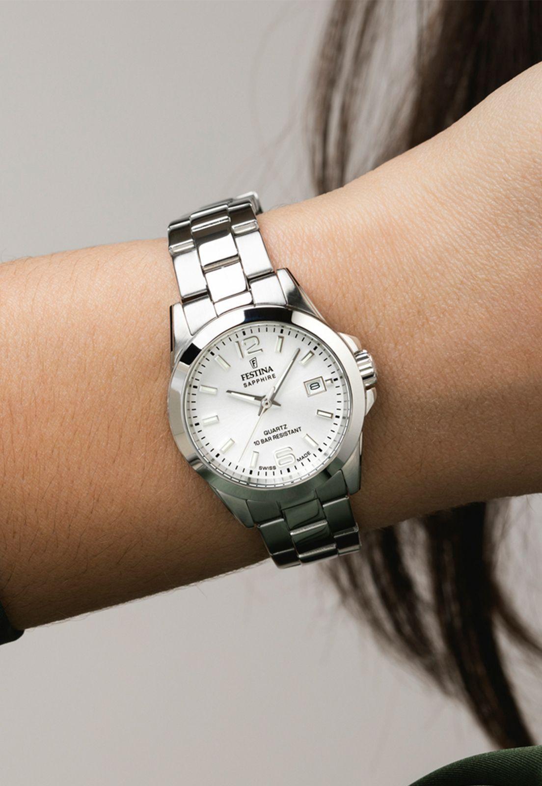Reloj F20049/1 Festina Swiss Plateado Mujer Acero Clasico-2