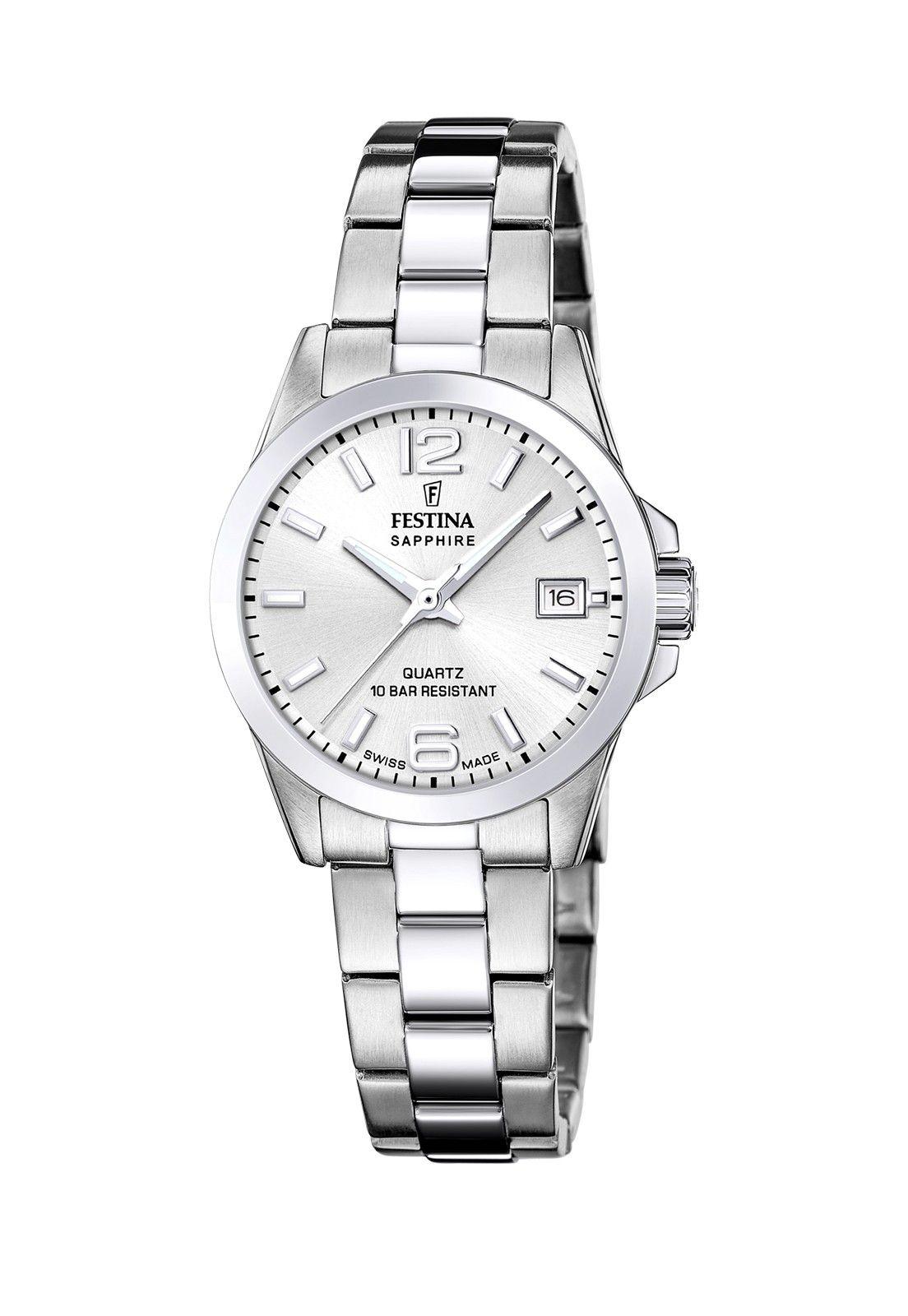 Reloj F20049/1 Festina Swiss Plateado Mujer Acero Clasico-0