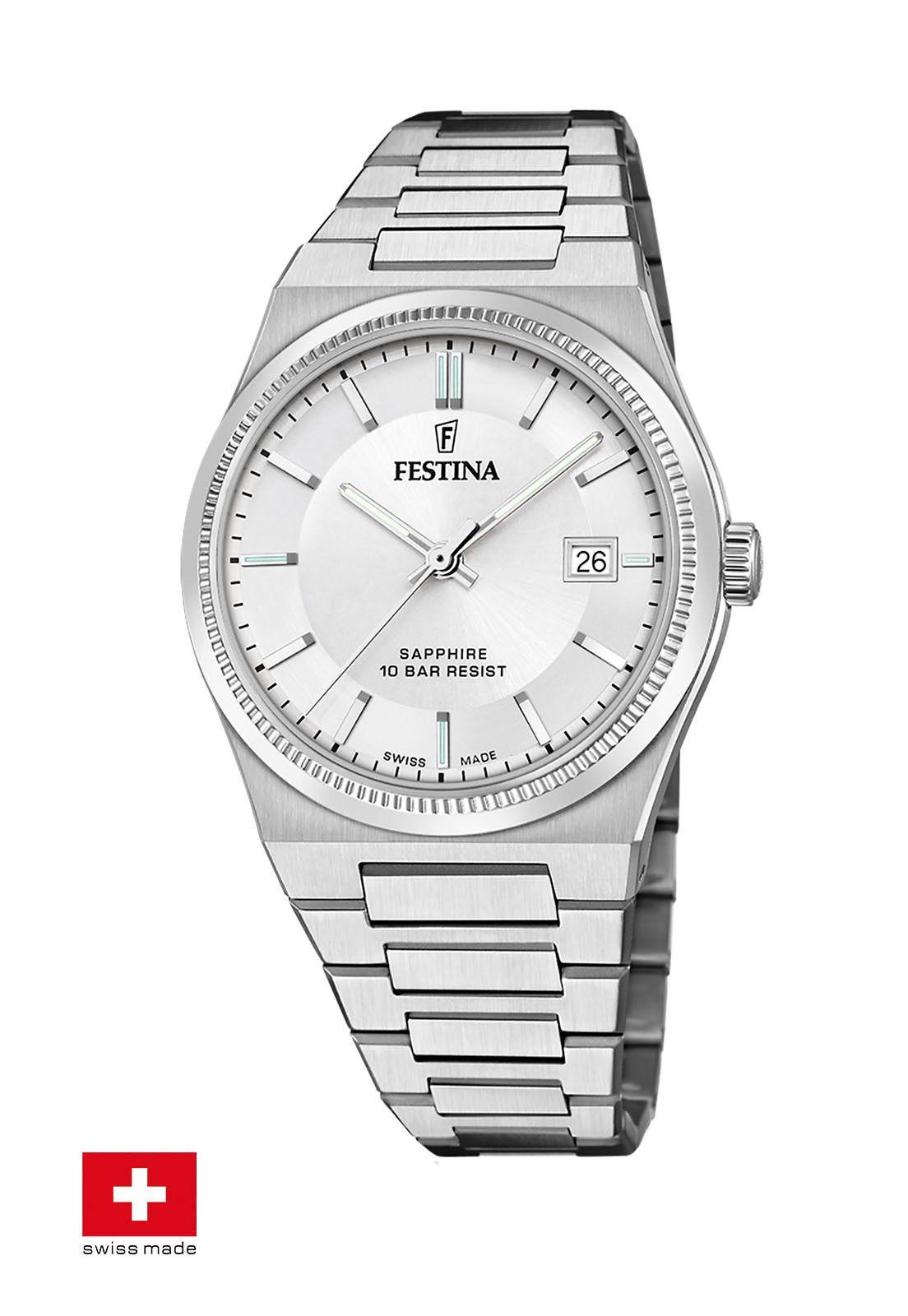 Reloj F20034/1 Festina Swiss Plateado Hombre My Swiss Time-0
