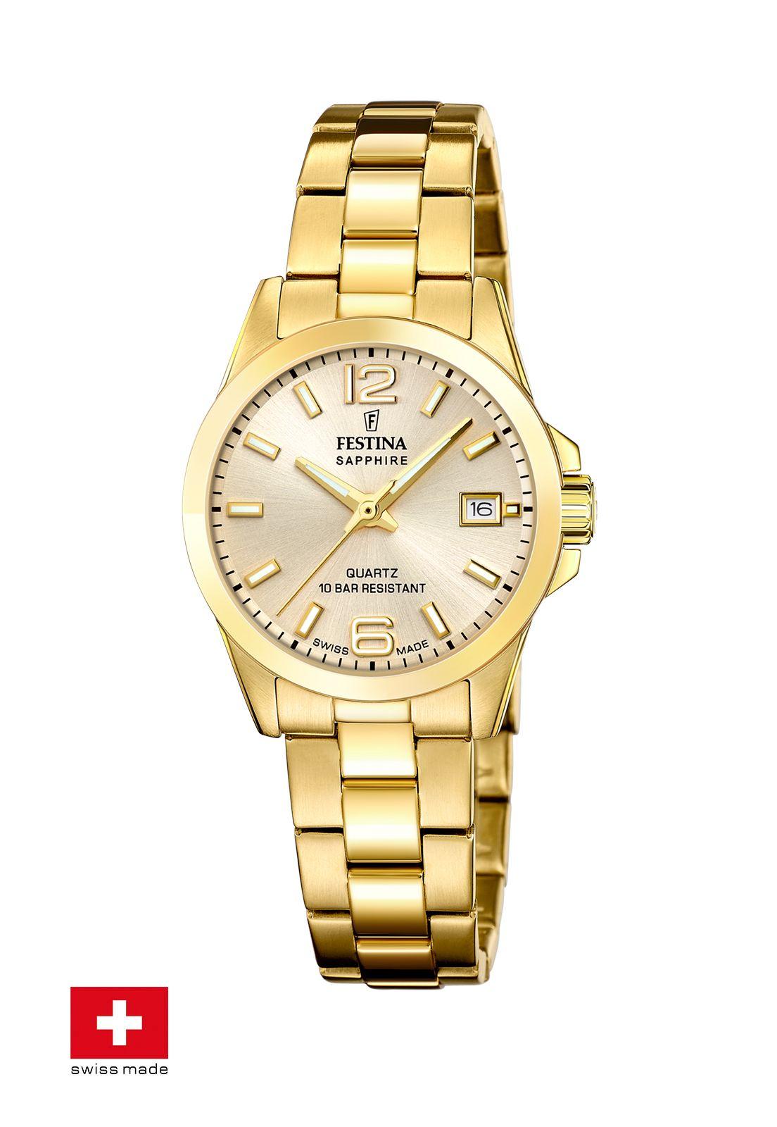 Reloj F20050/2 Festina Swiss Dorado Mujer ACERO CLASICO-1