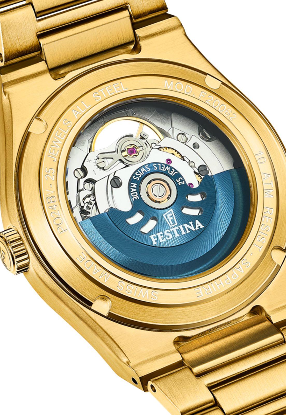Reloj F20062/2 Festina Swiss Dorado Hombre Automático-3