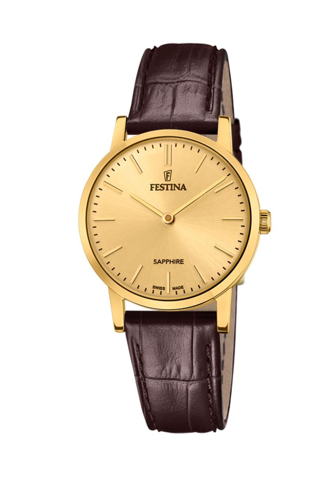 Reloj F20017/2 Festina Swiss Champaña Mujer Swiss Made-0