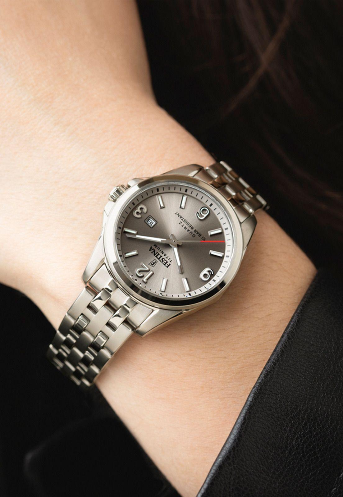 Reloj F20697/2 Festina Gris Mujer Calendario Titanium-2