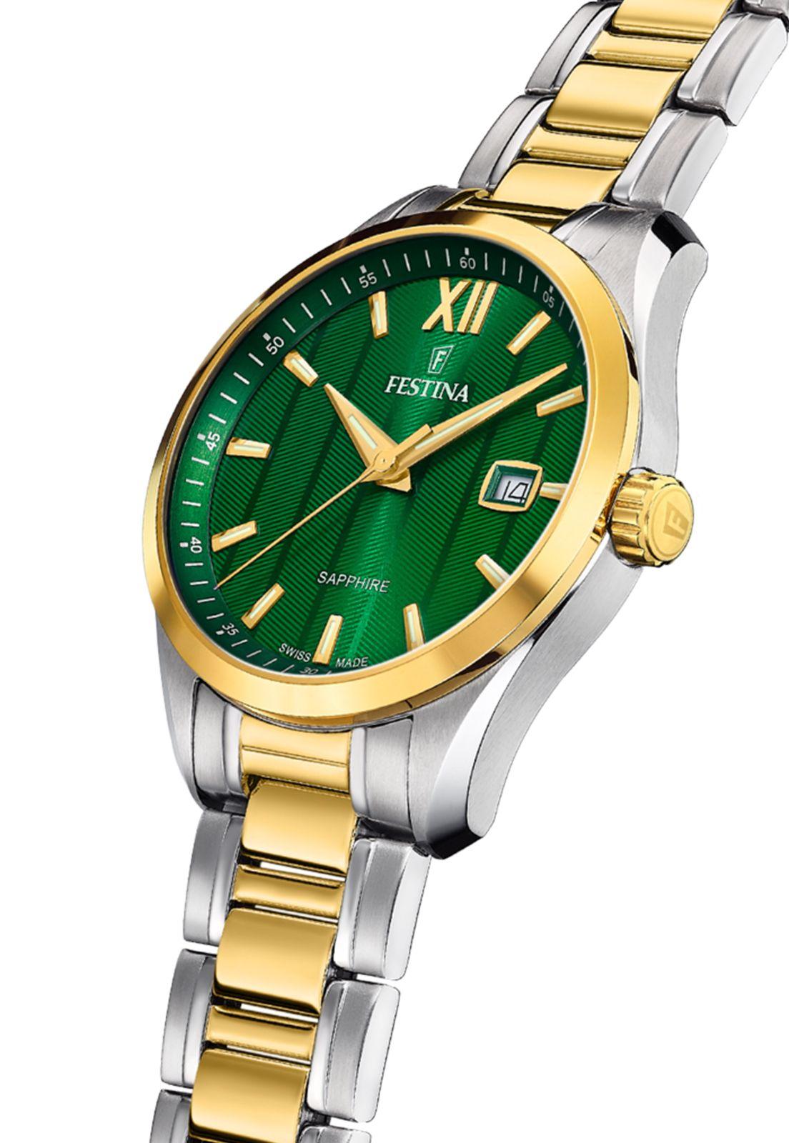 Reloj F20027/3 Festina Swiss Verde Mujer Acero Clásico-2