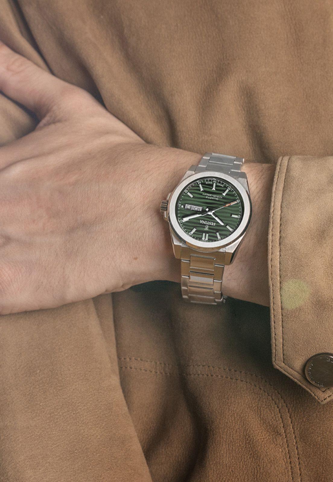 Reloj F20073/4 Festina Swiss Verde Hombre Acero Clasico-2