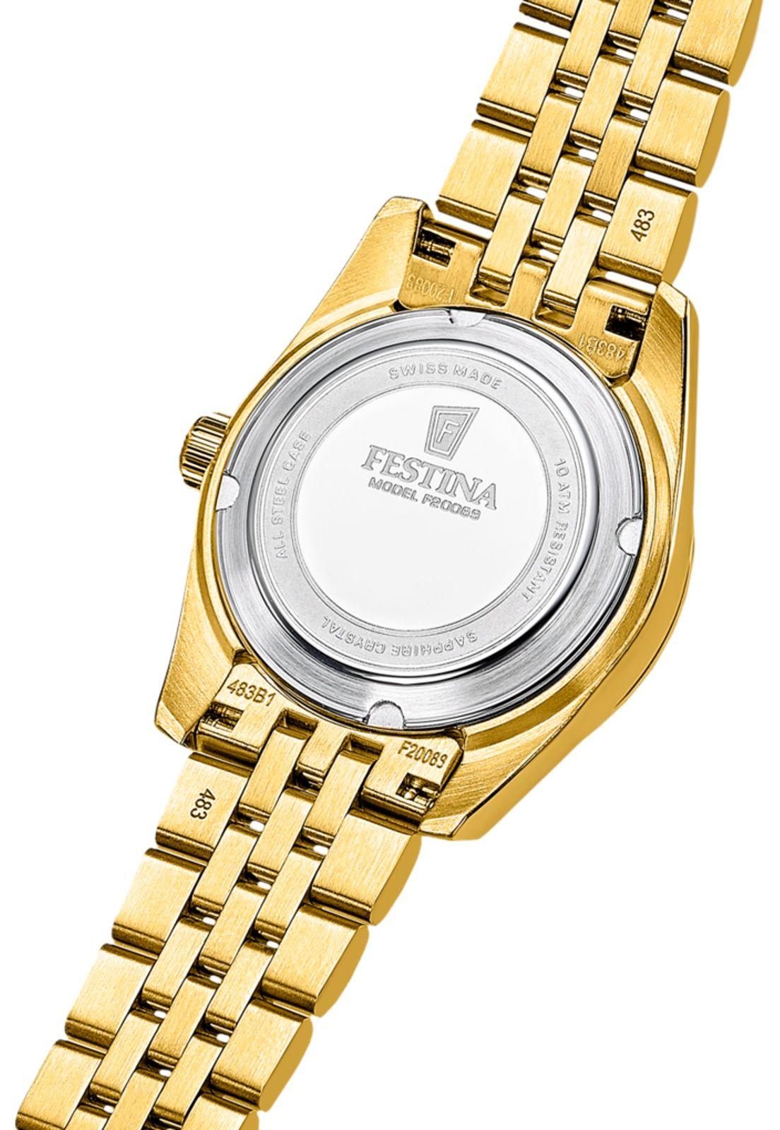 Reloj F20089/2 Festina Swiss Dorado Mujer Acero Clasico-2