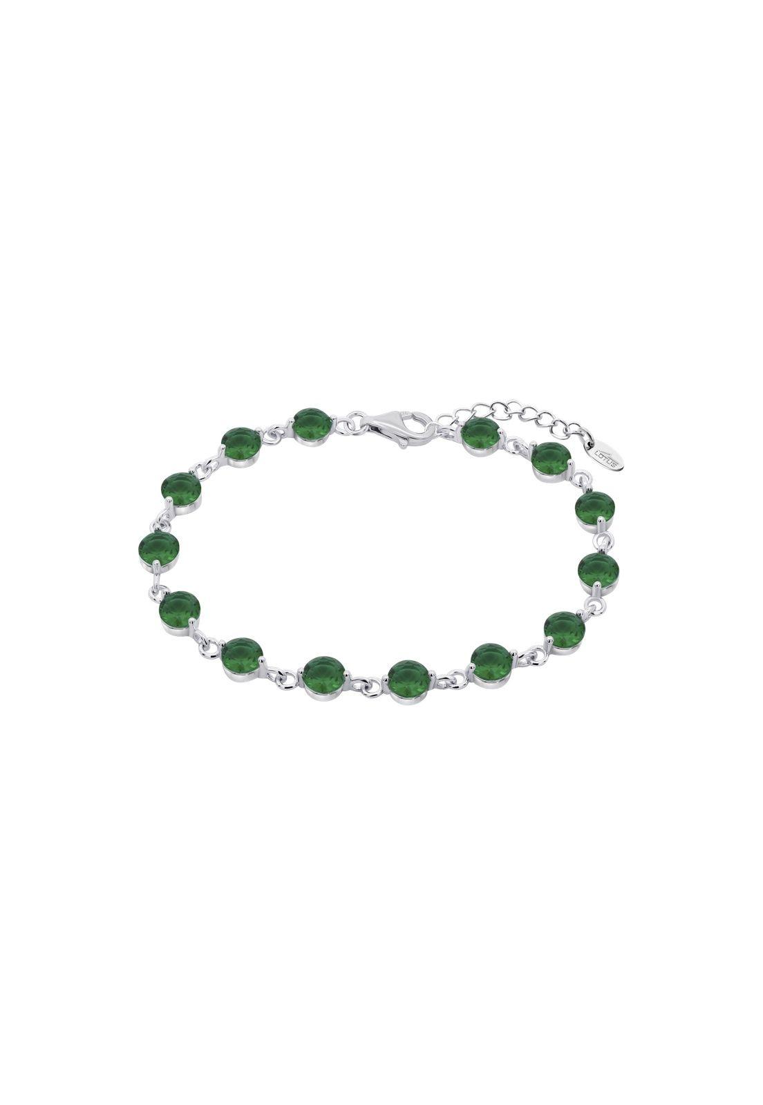 Pulsera Lp1788-2/6 Lotus Silver Verde Mujer Fantasy-0