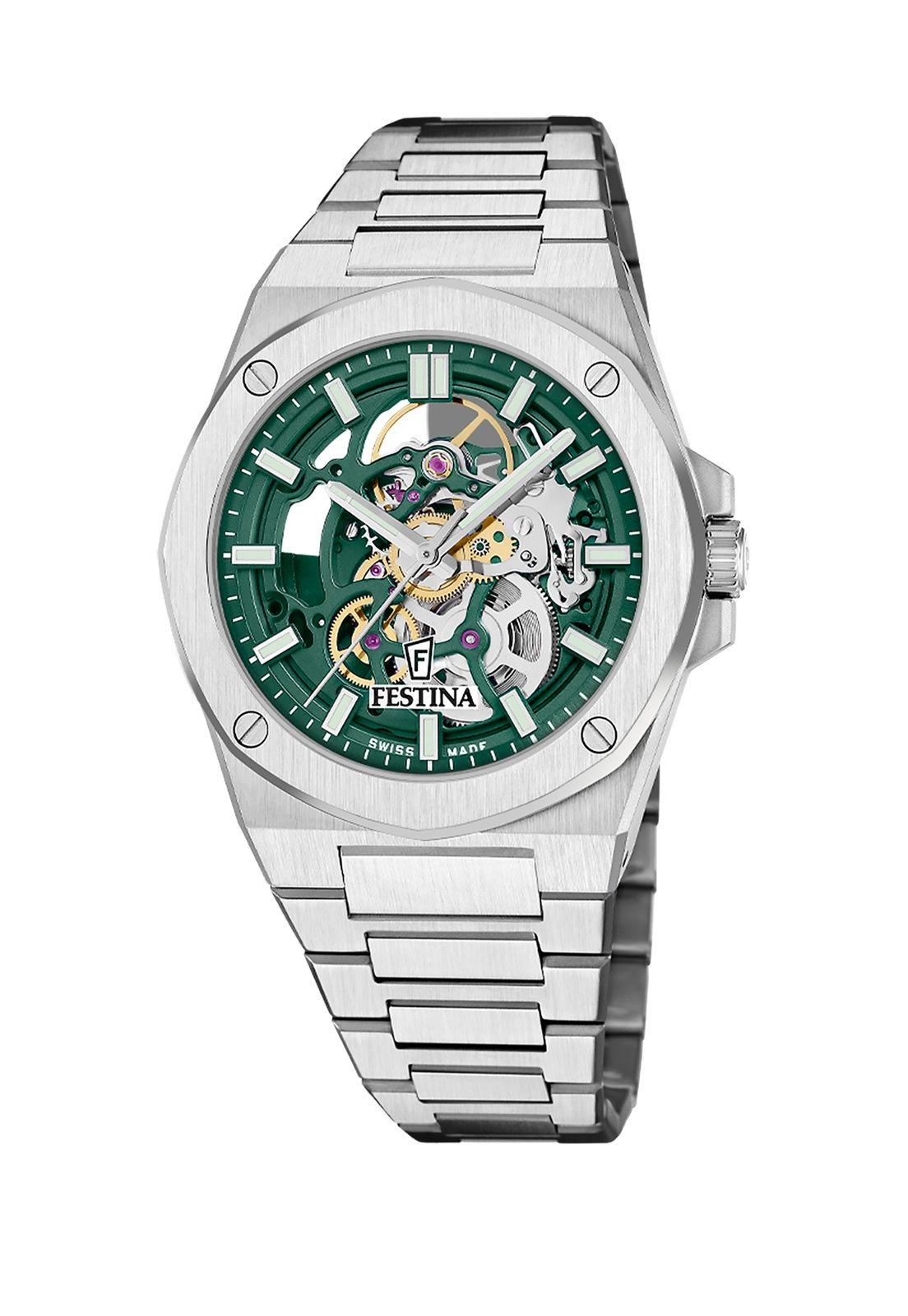 Reloj F22006/3 Festina Swiss Hombre Plateado Automatico-0