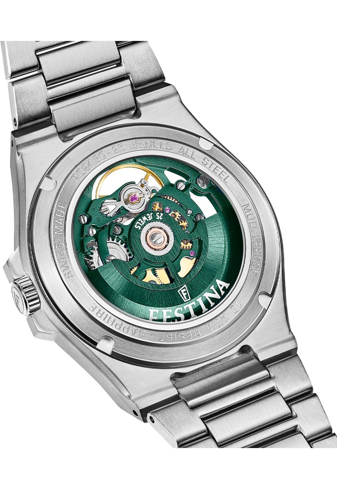 Reloj F22006/3 Festina Swiss Hombre Plateado Automatico-3