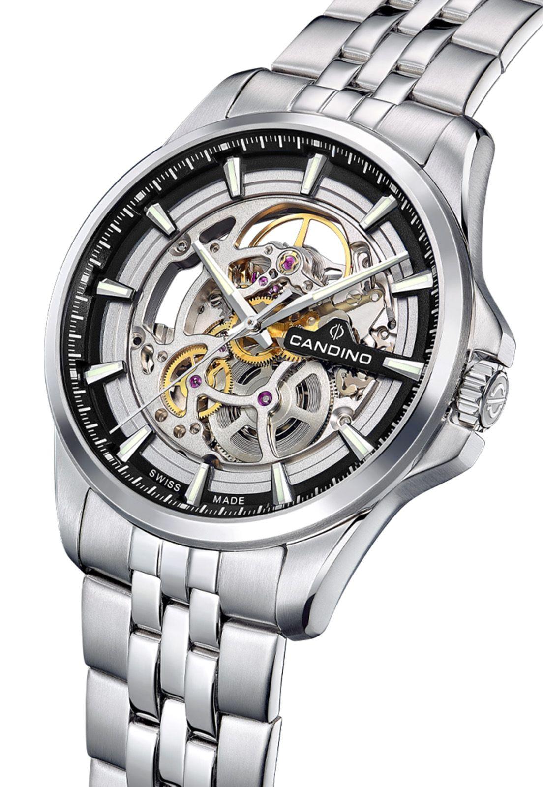 Reloj C4781/2 Candino Swiss Plateado Hombre Automático-3