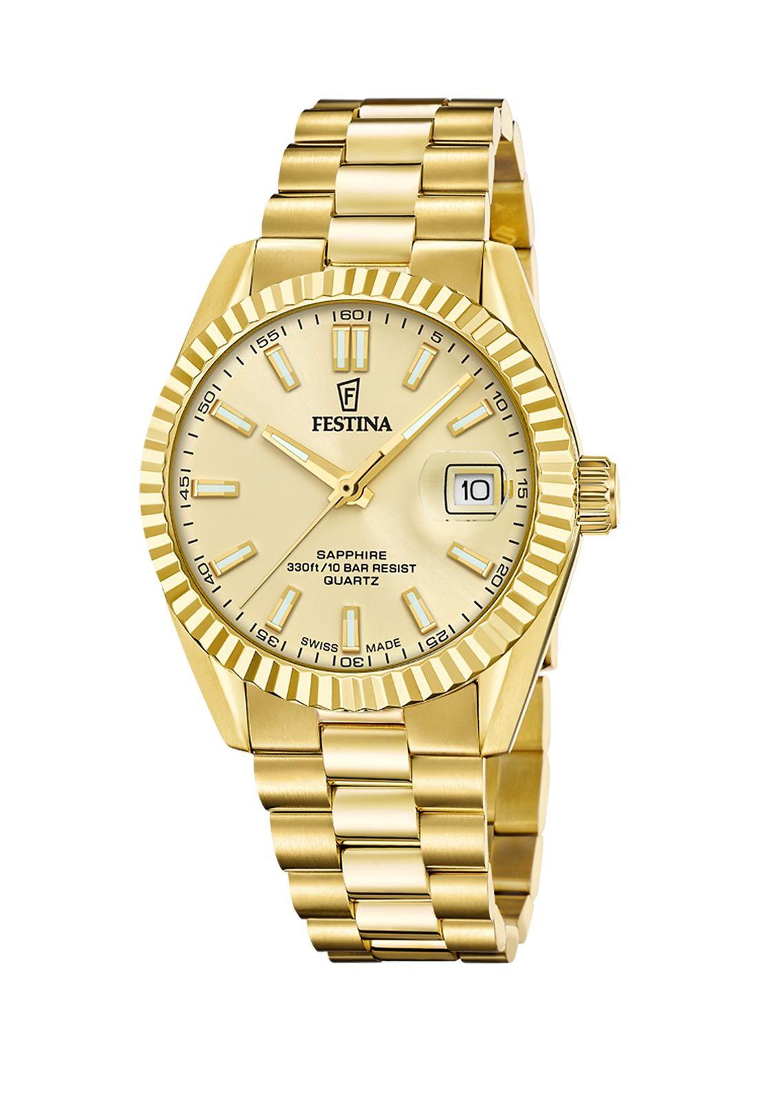 Reloj F20086/A Festina Swiss Dorado Hombre Acero Clásico-0
