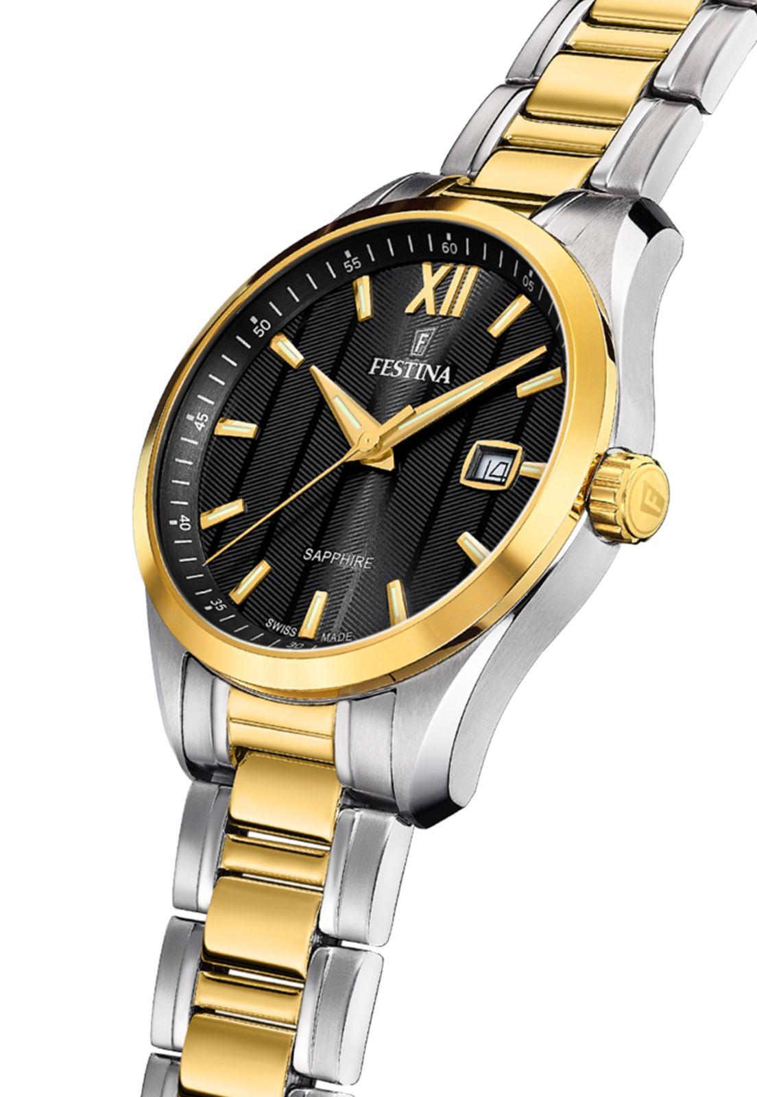 Reloj F20027/4 Festina Swiss Negro Mujer Acero Clásico-2